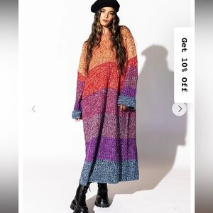 NWT Dressed in LALA Feels Like Home Oversized Sweater Dress in Sunset S/M